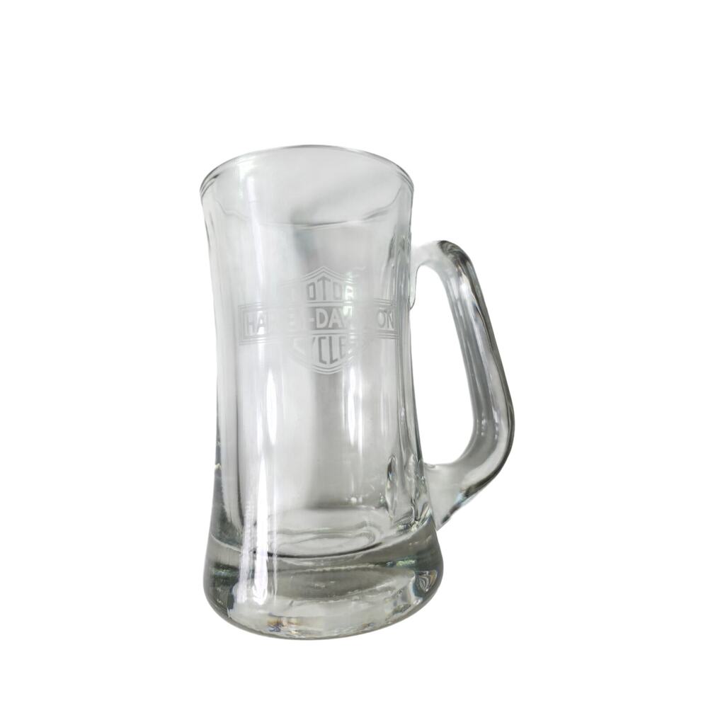 Harley Davidson Motorcycle Beer Glass Stein Mug Handle 6" Tall